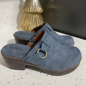 boc Blue Suede Buckle Mules Slip On​​​